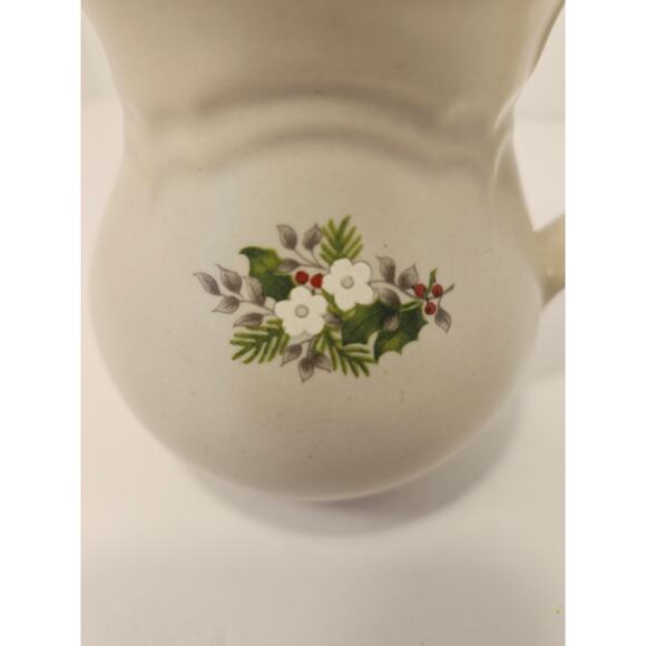 Pfaltzgraff Christmas Heirloom Creamer Sugar Bowl Set Of 2 Retired USA Holly - Picture 5 of 16